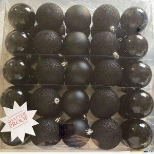 Shatterproof Christmas balls x50 NEW pack black, black sparkly, Matte black etc
